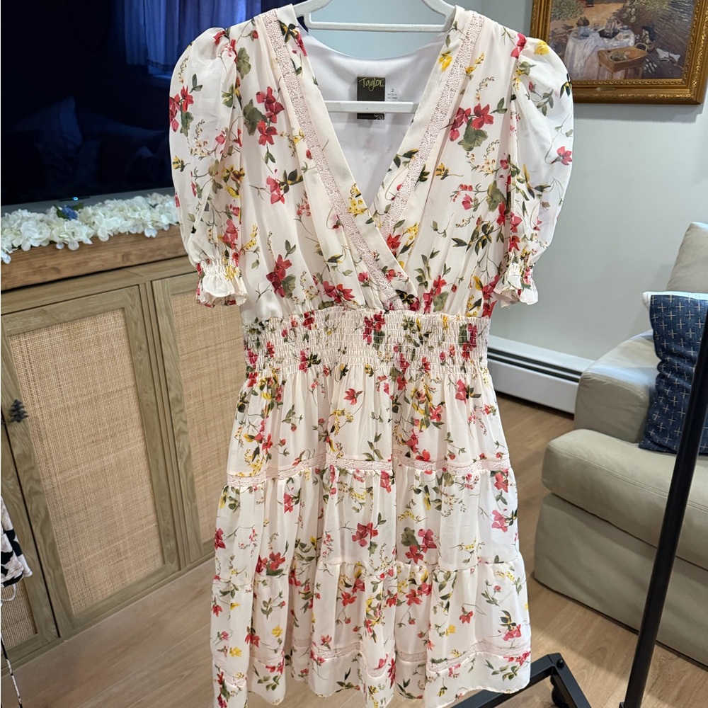 Taylor Cream and Pink Floral Easter Dress